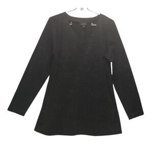 J Jill Wearever Tunic Top - Gray White - Size Small